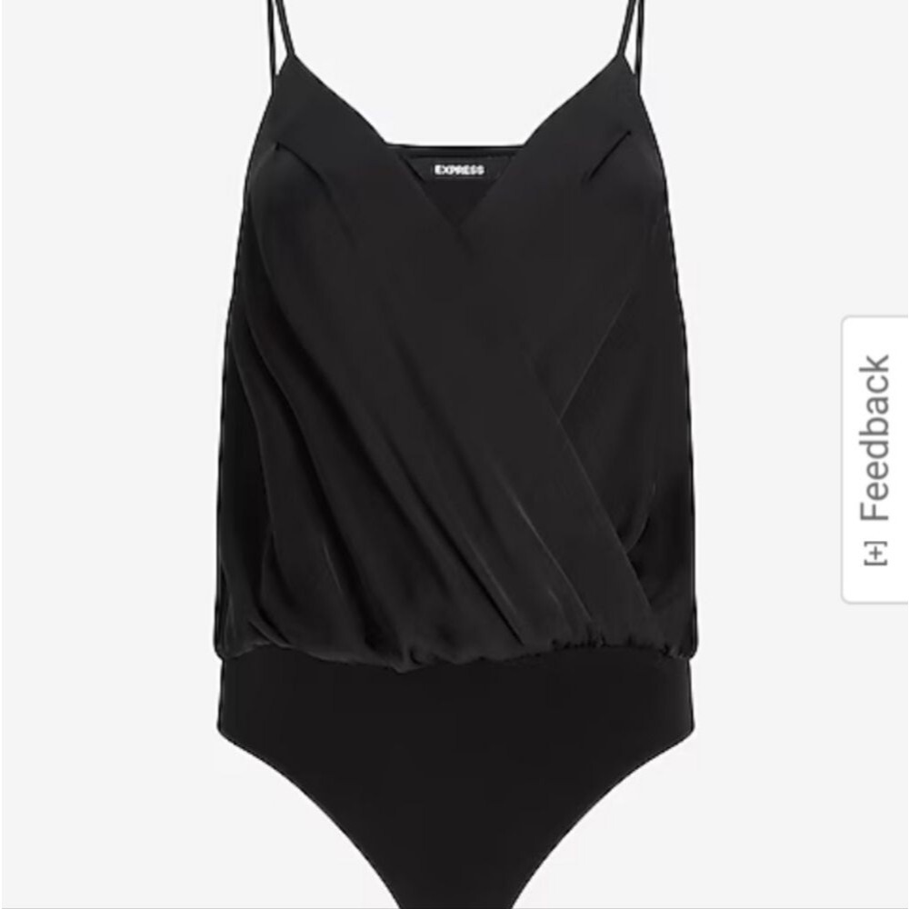 Satin Faux Wrap Bodysuit (0096)